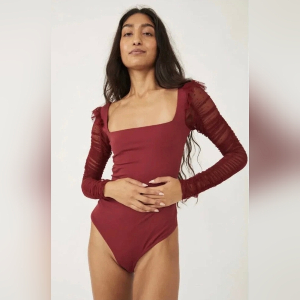 Intimately Free People Bodysuit in wine size XS